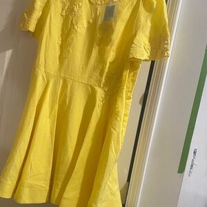 ANTONIO MELANI Bright Yellow Floral Embroidered Girls' Dress